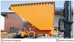 Schwerlast-Kippbehälter mit Abrollmechnismus